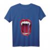 Damen Vampir Mund Zähne Blut Dracula Halloween T-Shirt mit V-Ausschnitt – Gruseliges Geschenk für Vampire & Halloween Fans