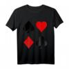 Spielkarten Symbole Karo Pik Kreuz Herz T-Shirt – Klassisches Design für Poker, Skat & Kartenspiel-Fans, langlebig mit doppelt genähtem Saum