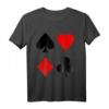 Spielkarten Symbole Karo Pik Kreuz Herz T-Shirt – Klassisches Design für Poker, Skat & Kartenspiel-Fans, langlebig mit doppelt genähtem Saum