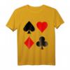 Spielkarten Symbole Karo Pik Kreuz Herz T-Shirt – Klassisches Design für Poker, Skat & Kartenspiel-Fans, langlebig mit doppelt genähtem Saum