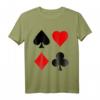 Spielkarten Symbole Karo Pik Kreuz Herz T-Shirt – Klassisches Design für Poker, Skat & Kartenspiel-Fans, langlebig mit doppelt genähtem Saum