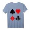 Spielkarten Symbole Karo Pik Kreuz Herz T-Shirt – Klassisches Design für Poker, Skat & Kartenspiel-Fans, langlebig mit doppelt genähtem Saum