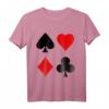 Spielkarten Symbole Karo Pik Kreuz Herz T-Shirt – Klassisches Design für Poker, Skat & Kartenspiel-Fans, langlebig mit doppelt genähtem Saum