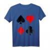 Spielkarten Symbole Karo Pik Kreuz Herz T-Shirt – Klassisches Design für Poker, Skat & Kartenspiel-Fans, langlebig mit doppelt genähtem Saum