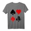 Spielkarten Symbole Karo Pik Kreuz Herz T-Shirt – Klassisches Design für Poker, Skat & Kartenspiel-Fans, langlebig mit doppelt genähtem Saum