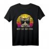Katzen Best Cat Dad Ever Papa Vatertag Geburtstag Geschenk T-Shirt – Lustiges Katzen Motiv für Katzenpapa & Männer mit Katzenliebe