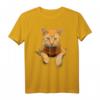 Kreatives Katzenmotiv T-Shirt mit Tasche – Klassisches Design für Katzenliebhaber