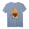 Kreatives Katzenmotiv T-Shirt mit Tasche – Klassisches Design für Katzenliebhaber