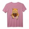 Kreatives Katzenmotiv T-Shirt mit Tasche – Klassisches Design für Katzenliebhaber