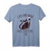 Cats And Wine Make Everything Fine - Lustiges Katzen- und Weinliebhaber T-Shirt für Weinabende & Weinfeste