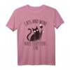 Cats And Wine Make Everything Fine - Lustiges Katzen- und Weinliebhaber T-Shirt für Weinabende & Weinfeste