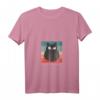 Damen T-Shirt mit Katzen Design – Ich rege mich nicht auf, du regst mich auf, schwarze Katze, humorvolles V-Ausschnitt Shirt für Katzenliebhaber