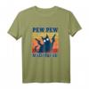 Pew Pew Madafaka Katze T-Shirt mit Pistole - Lustiges Sommer Damen Top für Katzenliebhaberinnen, Geschenke für Katzenmama, Papa, Weihnachten & Geburtstag