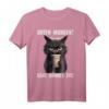 Guten Morgen Sehr dünnes Eis Schwarze Katze Morgen Grump T-Shirt – Humorvolles Schlafshirt für Katzen- und Kaffee-Liebhaber, Langschläfer & Sarkastische Freunde