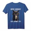 Guten Morgen Sehr dünnes Eis Schwarze Katze Morgen Grump T-Shirt – Humorvolles Schlafshirt für Katzen- und Kaffee-Liebhaber, Langschläfer & Sarkastische Freunde