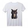 Guten Morgen Sehr dünnes Eis Schwarze Katze Morgen Grump T-Shirt – Humorvolles Schlafshirt für Katzen- und Kaffee-Liebhaber, Langschläfer & Sarkastische Freunde