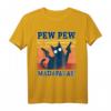 Pew Pew Madafakas Katzen T-Shirt - Lustiges Sommer Oberteil mit Katze Pyjama Design, Perfekt als Geschenk für Katzenliebhaber, Mama & Papa