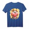 Niedliches Kuh T-Shirt mit umarmendem Herz – Perfekt für Valentinstag, Geburtstag & Tierliebhaber
