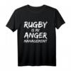 Lustiges Rugby-Shirt für Männer mit Spruch 'Fun Rugby is My Anger Management' – Perfektes Geschenk für Rugbyfans & Team Supporter