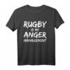 Lustiges Rugby-Shirt für Männer mit Spruch 'Fun Rugby is My Anger Management' – Perfektes Geschenk für Rugbyfans & Team Supporter