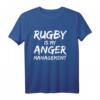 Lustiges Rugby-Shirt für Männer mit Spruch 'Fun Rugby is My Anger Management' – Perfektes Geschenk für Rugbyfans & Team Supporter
