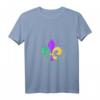 Damen Mardi Gras Fleur de Lis Farbspritzer NOLA T-Shirt mit V-Ausschnitt – Perfekt für Partys, Paraden & den New Orleans Style
