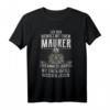 Lustiges Maurer Motiv T-Shirt mit Zunftzeichen und Spruch – Perfektes Geburtstagsgeschenk für Maurermeister