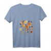 Damen Vintage Kalifornische Mohnblume Blumen T-Shirt mit V-Ausschnitt – Klassisch geschnitten, bequem & stilvoll