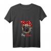 Damen Mops Mama Pug Mom Hund Frauchen T-Shirt mit V-Ausschnitt – Perfektes Geschenk zum Muttertag, Geburtstag & Weihnachten für Hundeliebhaberinnen