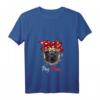 Damen Mops Mama Pug Mom Hund Frauchen T-Shirt mit V-Ausschnitt – Perfektes Geschenk zum Muttertag, Geburtstag & Weihnachten für Hundeliebhaberinnen