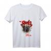 Damen Mops Mama Pug Mom Hund Frauchen T-Shirt mit V-Ausschnitt – Perfektes Geschenk zum Muttertag, Geburtstag & Weihnachten für Hundeliebhaberinnen