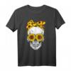 Totenkopf-Skelett mit Sonnenblume und Bandana - Feminines T-Shirt für Muttertag, Geburtstag & Geschenkideen für Skull- & Blumenliebhaberinnen