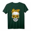 Totenkopf-Skelett mit Sonnenblume und Bandana - Feminines T-Shirt für Muttertag, Geburtstag & Geschenkideen für Skull- & Blumenliebhaberinnen