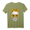 Totenkopf-Skelett mit Sonnenblume und Bandana - Feminines T-Shirt für Muttertag, Geburtstag & Geschenkideen für Skull- & Blumenliebhaberinnen