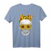 Totenkopf-Skelett mit Sonnenblume und Bandana - Feminines T-Shirt für Muttertag, Geburtstag & Geschenkideen für Skull- & Blumenliebhaberinnen