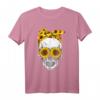 Totenkopf-Skelett mit Sonnenblume und Bandana - Feminines T-Shirt für Muttertag, Geburtstag & Geschenkideen für Skull- & Blumenliebhaberinnen
