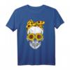 Totenkopf-Skelett mit Sonnenblume und Bandana - Feminines T-Shirt für Muttertag, Geburtstag & Geschenkideen für Skull- & Blumenliebhaberinnen