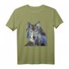 Wolfsilhouette T-Shirt mit Wald und Bergen - Surreale Wolf Kunst für Tier-, Natur- und Wildtielliebhaber, Jäger & Naturschützer