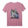 Wolfsilhouette T-Shirt mit Wald und Bergen - Surreale Wolf Kunst für Tier-, Natur- und Wildtielliebhaber, Jäger & Naturschützer