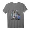 Wolfsilhouette T-Shirt mit Wald und Bergen - Surreale Wolf Kunst für Tier-, Natur- und Wildtielliebhaber, Jäger & Naturschützer