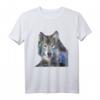 Wolfsilhouette T-Shirt mit Wald und Bergen - Surreale Wolf Kunst für Tier-, Natur- und Wildtielliebhaber, Jäger & Naturschützer