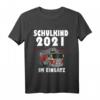 Kinder Einschulung Geschenk Jungen Feuerwehr Auto Schulkind 2021 T-Shirt - Lustiges Geschenk für den Schulstart & Feuerwehrfans