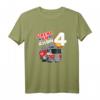 Kinder Feuerwehr Feuerwehrauto Feuerwehrmann T-Shirt zum 4. Geburtstag – Perfekt als Geschenk und Party-Outfit für Feuerwehrliebhaber