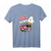 Kinder Feuerwehr Feuerwehrauto Feuerwehrmann T-Shirt zum 4. Geburtstag – Perfekt als Geschenk und Party-Outfit für Feuerwehrliebhaber