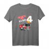 Kinder Feuerwehr Feuerwehrauto Feuerwehrmann T-Shirt zum 4. Geburtstag – Perfekt als Geschenk und Party-Outfit für Feuerwehrliebhaber