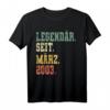 Legendär Seit März 2003 - 18. Geburtstag T-Shirt Geschenk für Jungen & Mädchen, Vintage Retro Design, Personalisiertes Geburtstagsshirt