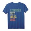 Legendär Seit März 2003 - 18. Geburtstag T-Shirt Geschenk für Jungen & Mädchen, Vintage Retro Design, Personalisiertes Geburtstagsshirt