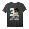 Baby 3. Geburtstag T-Shirt Jungen & Mädchen - Like a Boss Dino Motiv für Kindergeburtstag & Feier