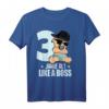 Baby 3. Geburtstag T-Shirt Jungen & Mädchen - Like a Boss Dino Motiv für Kindergeburtstag & Feier