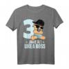 Baby 3. Geburtstag T-Shirt Jungen & Mädchen - Like a Boss Dino Motiv für Kindergeburtstag & Feier